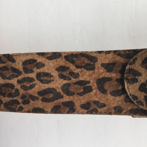 VINTAGE MZ ACC USA ANIMAL PRINT LEATHER BELT - Picture 8 of 10
